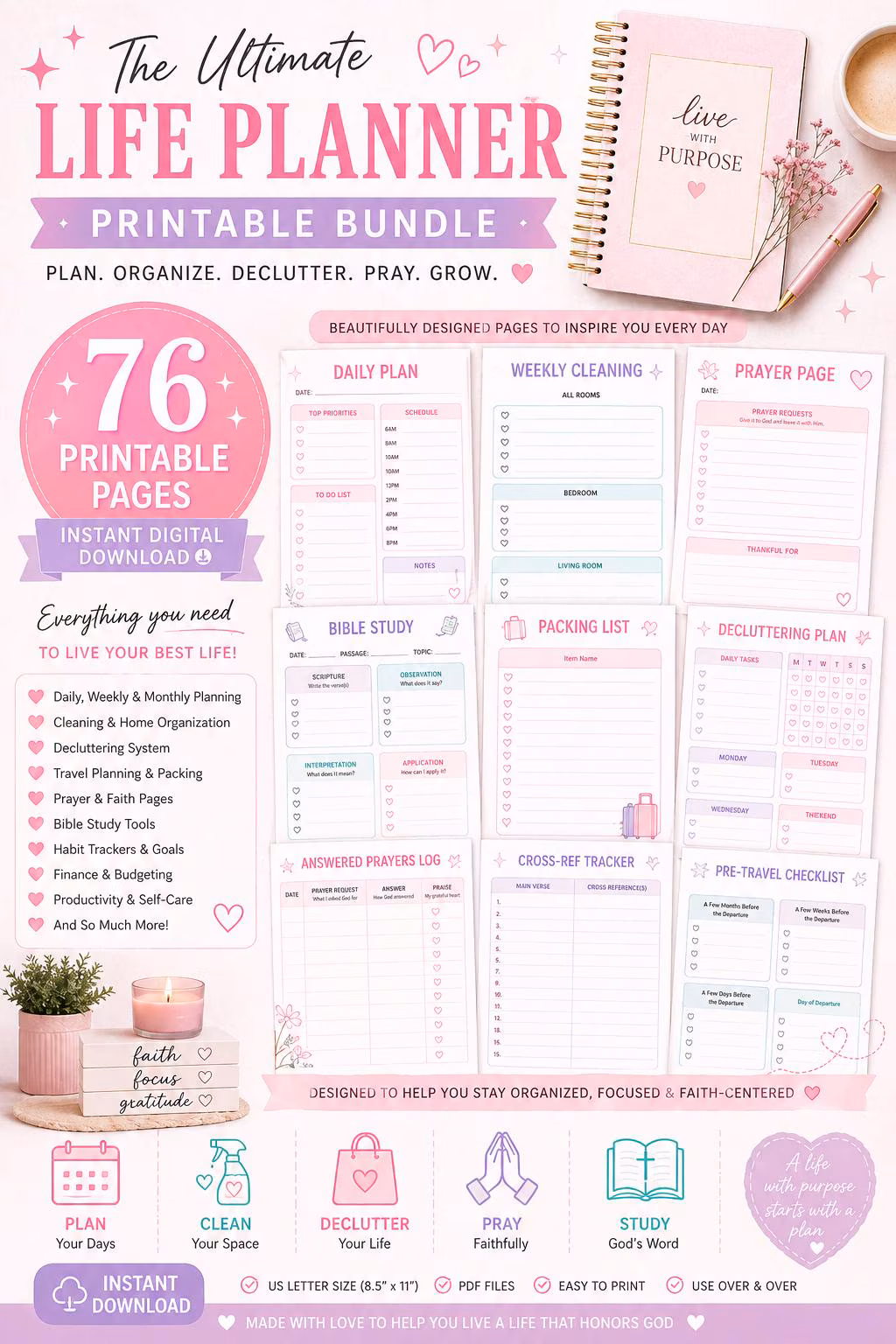 76 Page Life Planner Bundle